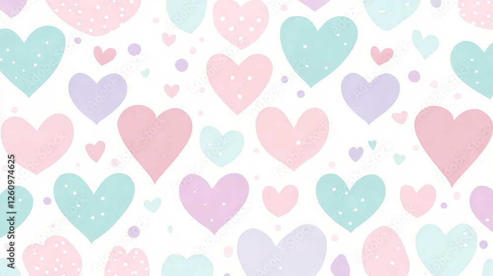 Pastel Hearts Pattern Background Design Pastel Hearts Pattern Background Design