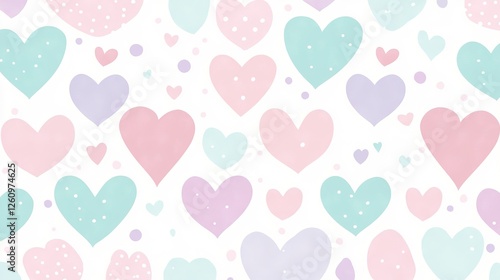 Pastel Hearts Pattern Background Design
