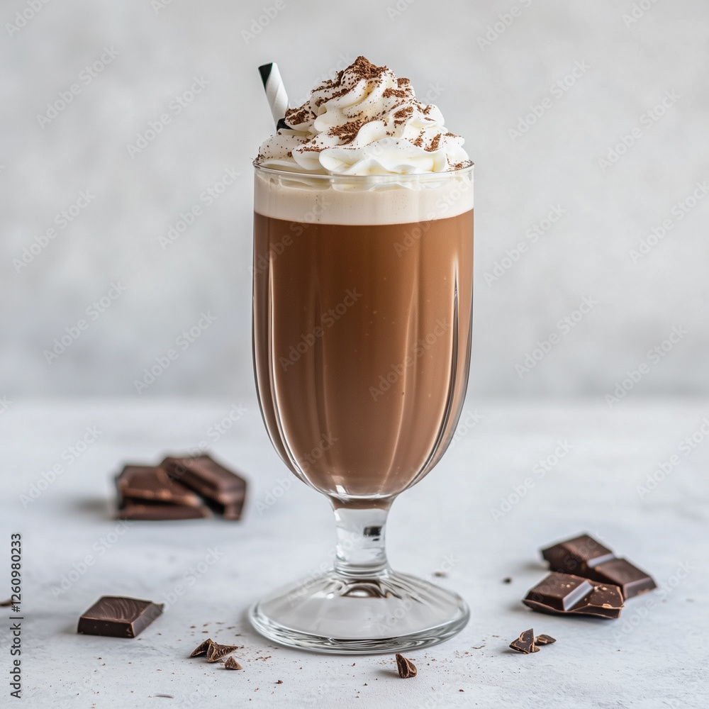 Classic Chocolate Milkshake with Whipped Cream and Chocolate Shavings Classic Chocolate Milkshake with Whipped Cream and Chocolate Shavings