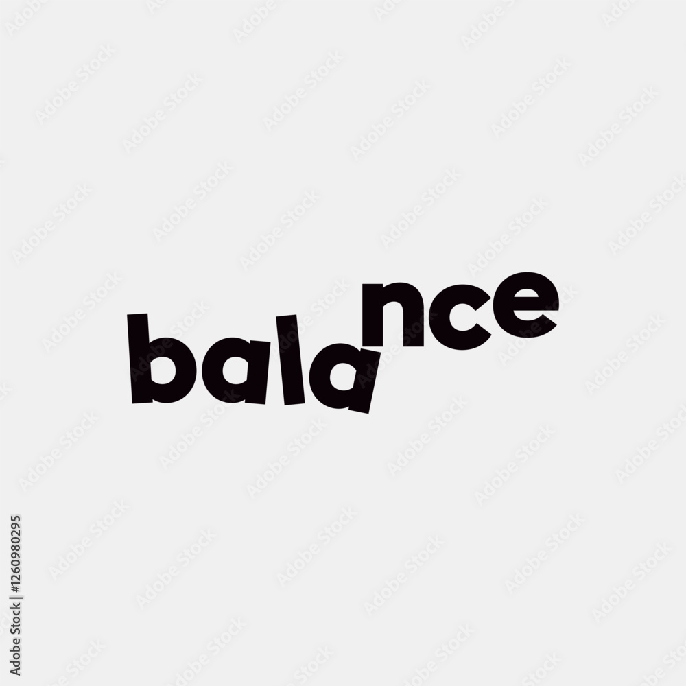 Vector balance minimal text logo design Vector balance minimal text logo design