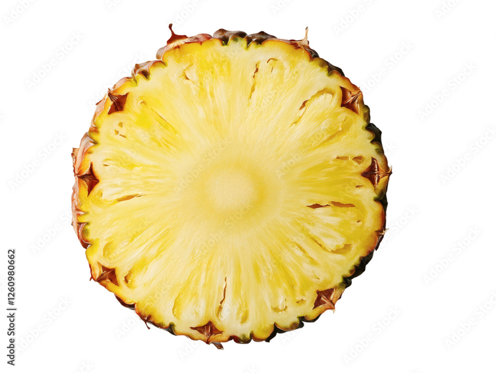 Slice of pineapple isolated on transparent background Slice of pineapple isolated on transparent background