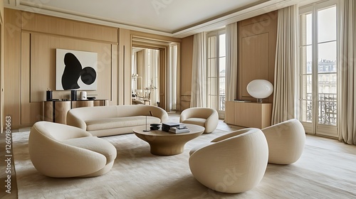 Modern Parisian Apartment Living Room Design