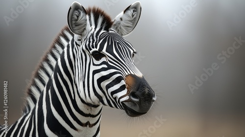 Zebra stands calmly in the sunlit savanna during a serene autumn day
