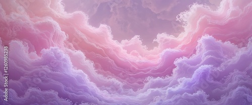 Wallpaper Mural Soft pastel clouds envelop the sky in a serene palette of pinks and purples, inviting moments of reflection and calm amidst a minimalistic backdrop, perfect for relaxation Torontodigital.ca