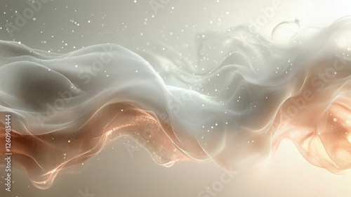 Soft waves of fabric gracefully drifting in a luminous atmosphere