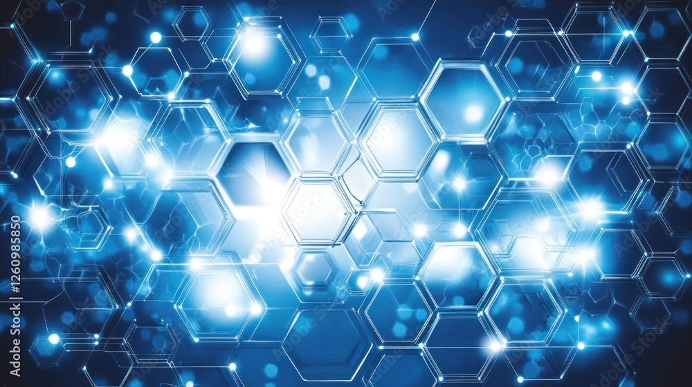 Blue Hexagon Network Background Blue Hexagon Network Background