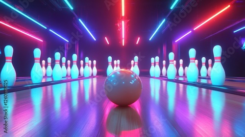 Neon Bowling Alley Ball Ready
