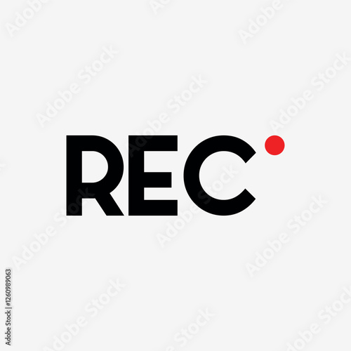 Vector rec minimal text logo design