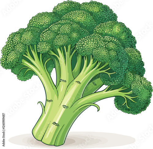 Broccoli in white background illustration vector design, Broccoli vector design