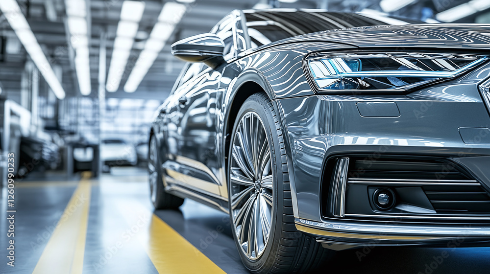 Sleek automotive design showcased with sophisticated lines and a modern headlight, embodying luxury and innovation in vehicle aesthetics. Sleek automotive design showcased with sophisticated lines and a modern headlight, embodying luxury and innovation in vehicle aesthetics.