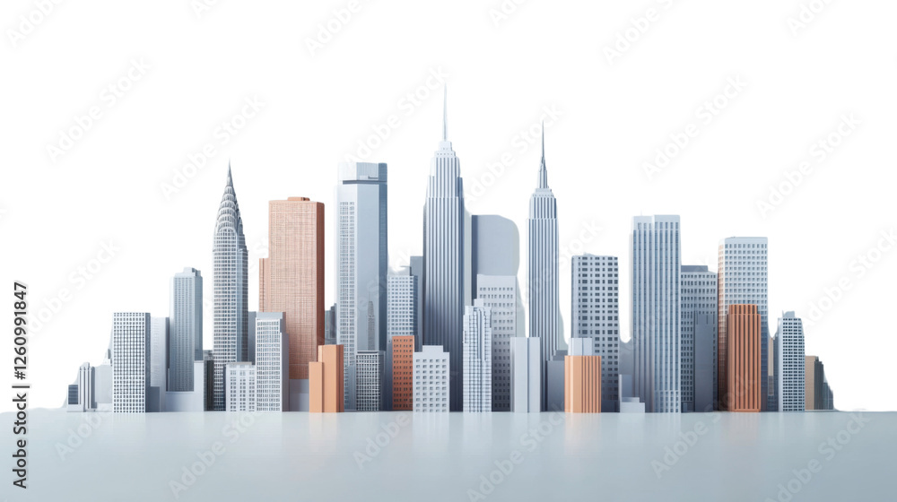 Obraz premium Modern city skyline with transparent background representing urban development