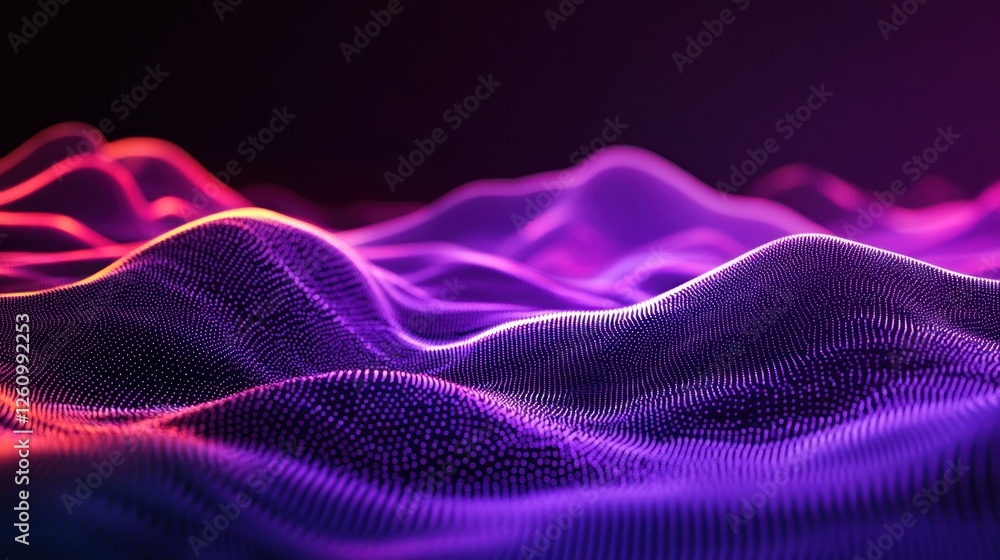Abstract neon landscape, digital waves, dark background, tech design Abstract neon landscape, digital waves, dark background, tech design