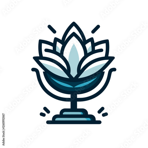 Lotus Trophy Icon  on a transparent background
