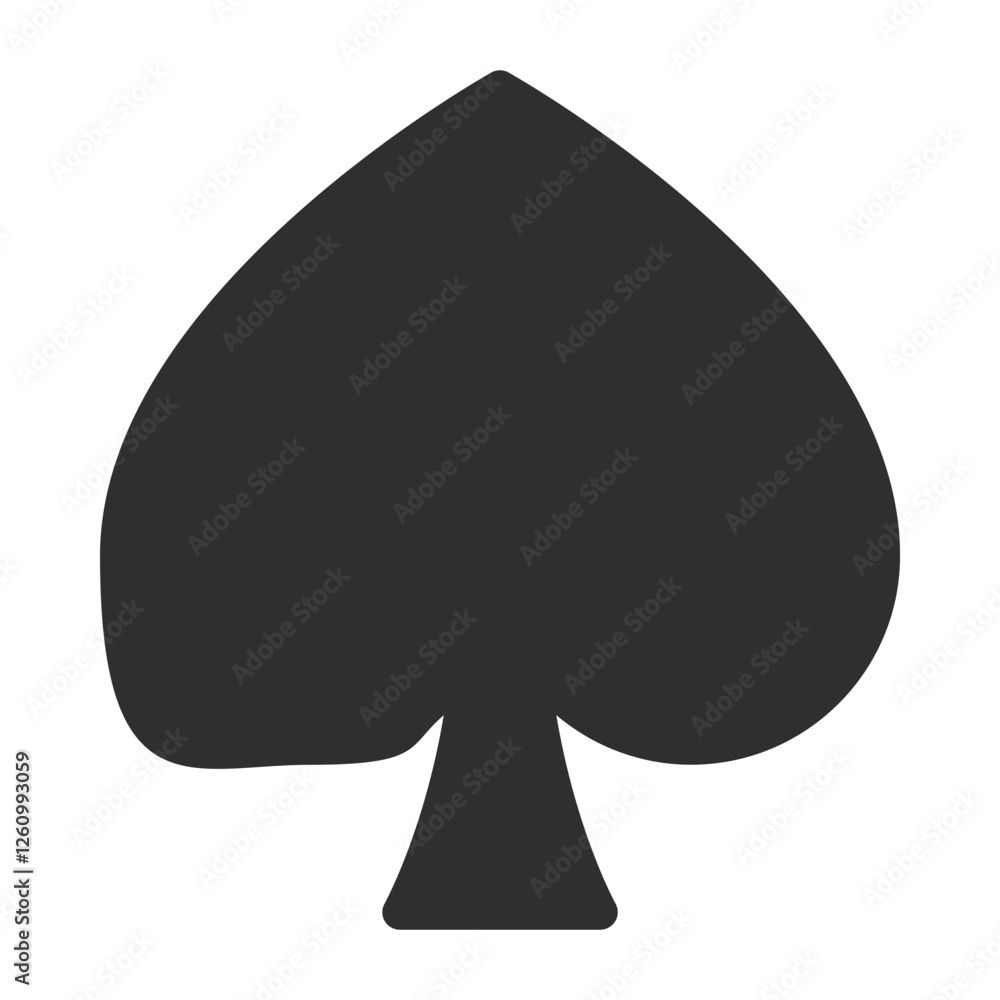 Spade Symbol Silhouette Clipart Illustration Isolated on White Background Spade Symbol Silhouette Clipart Illustration Isolated on White Background