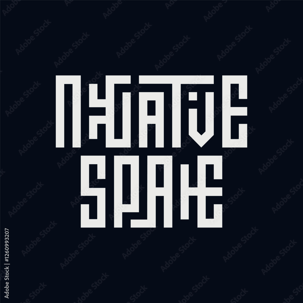 Vector negative space text design Vector negative space text design