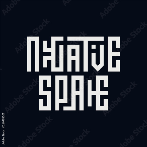 Vector negative space text design