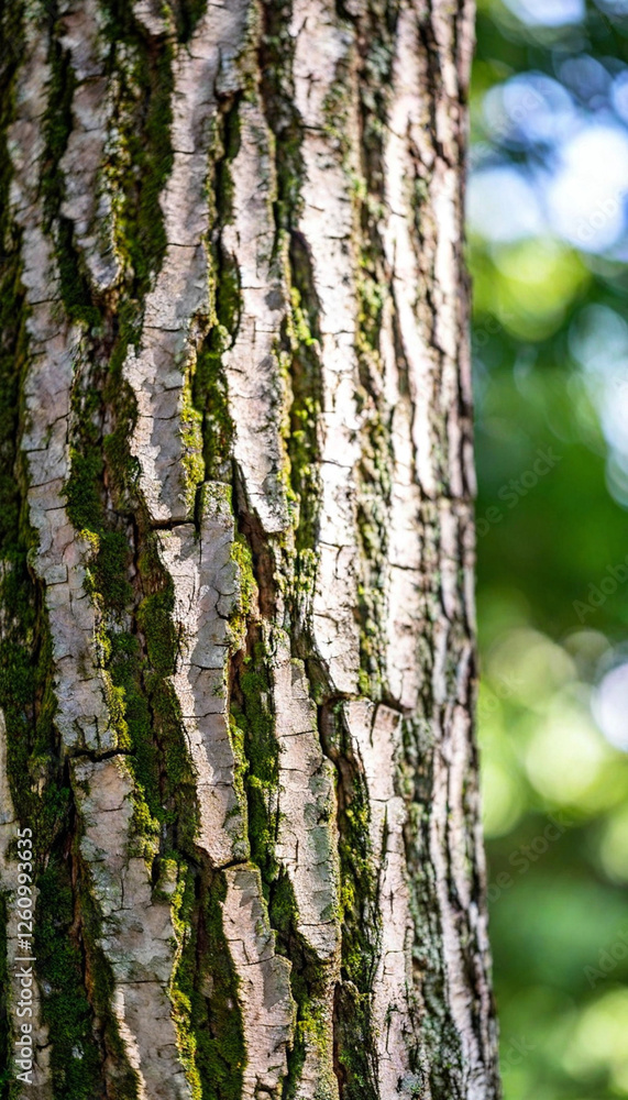 Tree Bark Patterns: A detailed texture of a tree trunk's bark, emphasizing the unique grooves, cracks, and moss growths that create a natural, abstract pattern. Tree Bark Patterns: A detailed texture of a tree trunk's bark, emphasizing the unique grooves, cracks, and moss growths that create a natural, abstract pattern.