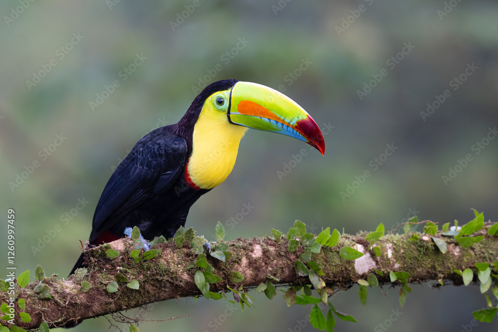 Obraz premium Ramphastos sulfuratus, The keel-billed toucan, known as sulfur-breasted toucan