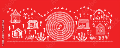 Vibrant Warli Paintings: Celebrating Indian Village Life. Warli art, Indian tribal art, Warli painting, Indian village life.