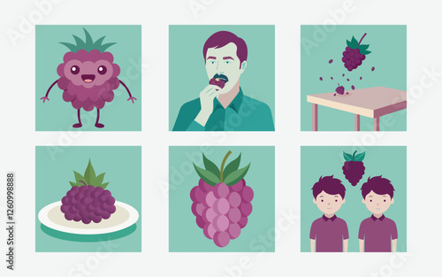 Exquisite Boysenberry Vector Illustrations for Creative Designs