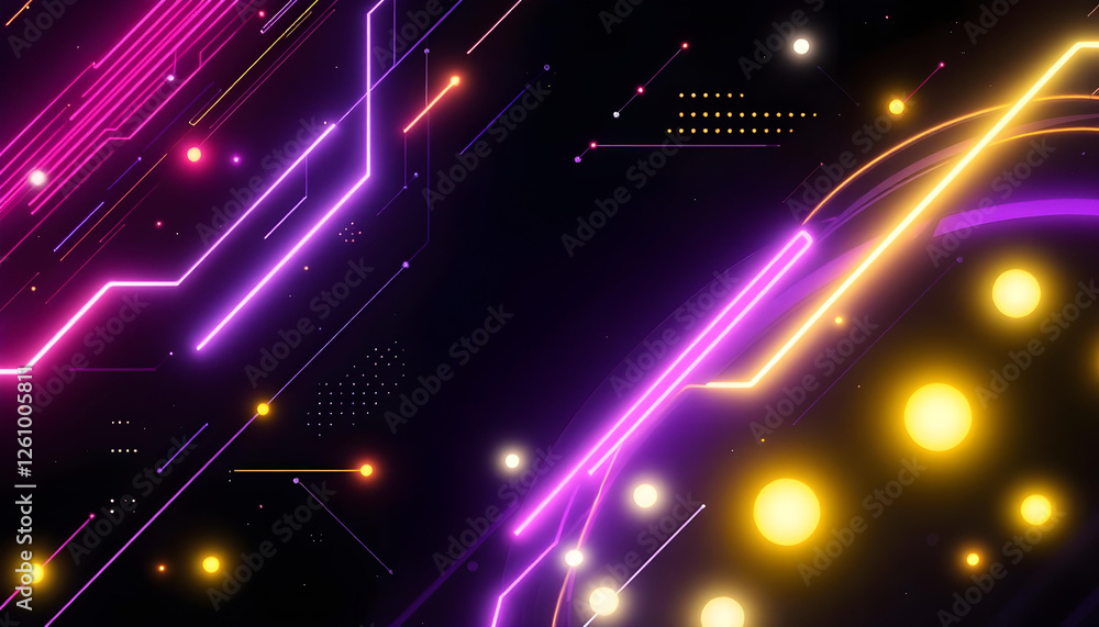 Obraz premium Gradient Futuristic Geometric background with Lights