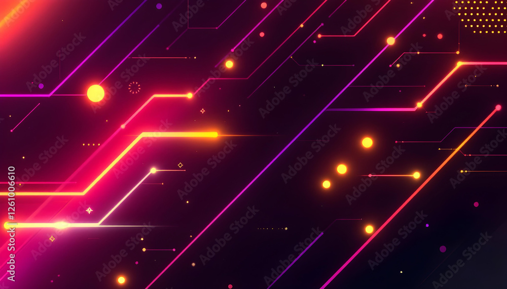 Fototapeta premium Gradient Futuristic Geometric background with Lights