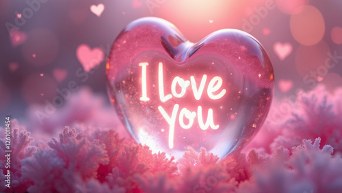 Crystal Heart with Floating 