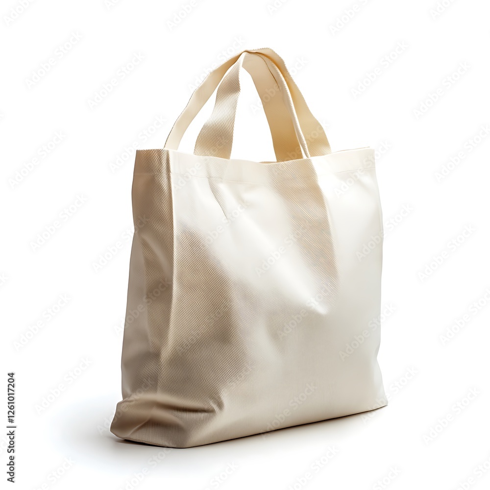 A Reusable Shopping Tote Bag, Isolated on White Background A Reusable Shopping Tote Bag, Isolated on White Background