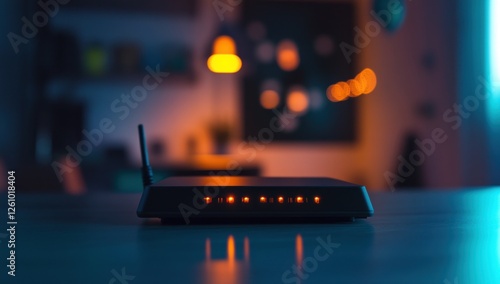 Obraz na płótnie Home Network Router in Evening Light