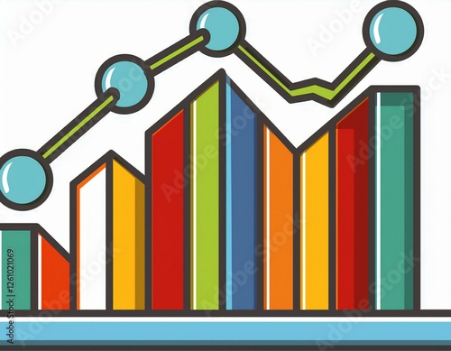 statistiques en couleur, chiffres présentés en graphiques de couleurs en ia photo