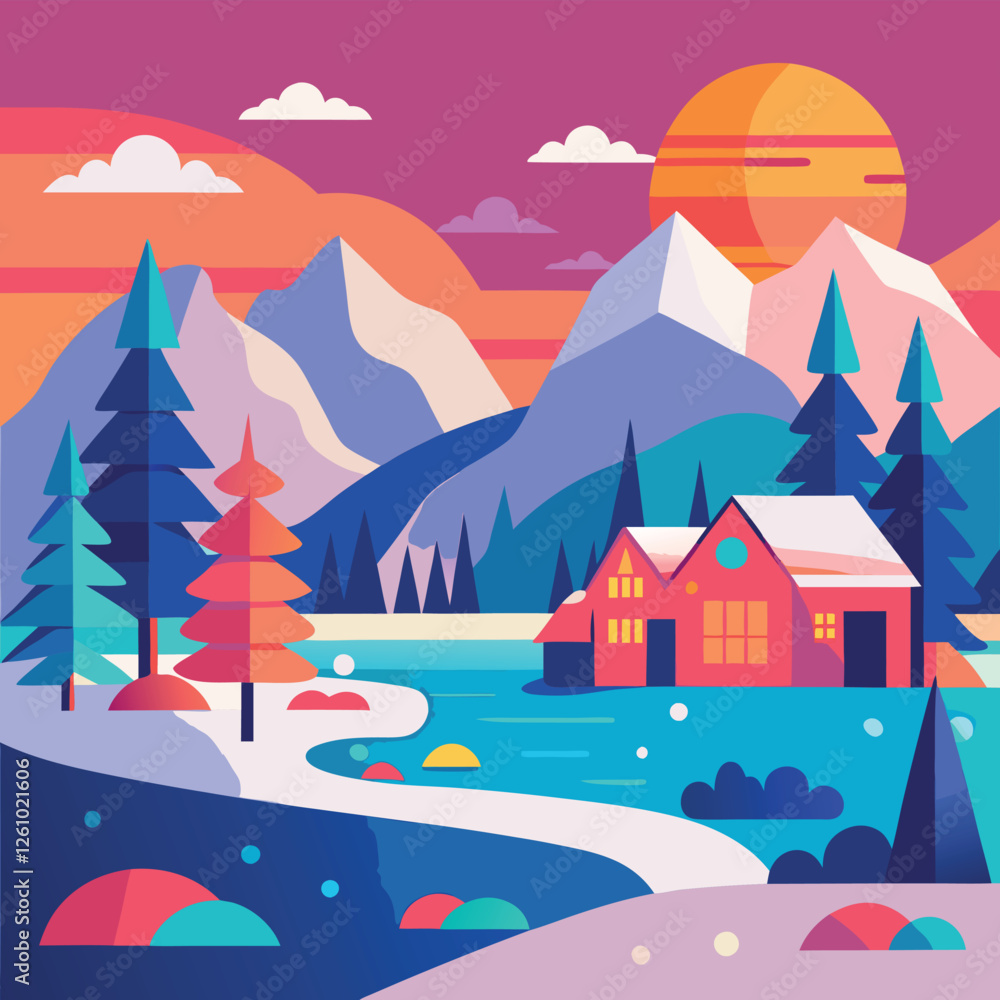 Naklejka premium winter background 