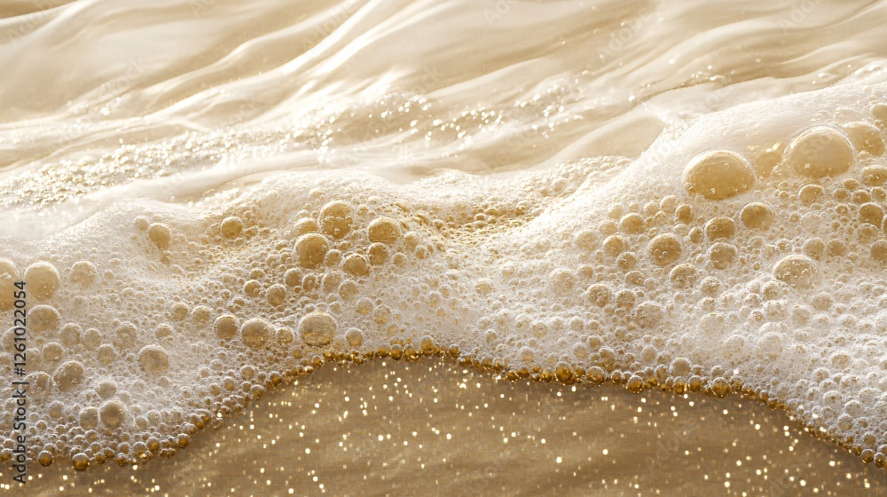 Golden Sands and Sea Foam Abstract Texture of Ocean Water Golden Sands and Sea Foam Abstract Texture of Ocean Water