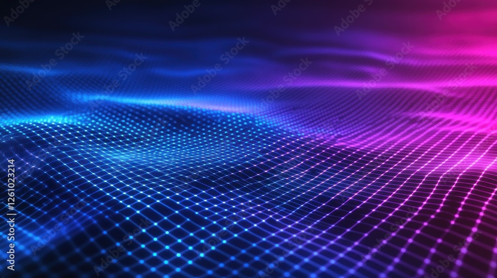 Abstract digital landscape, glowing grid, neon colors, futuristic background, tech design Abstract digital landscape, glowing grid, neon colors, futuristic background, tech design