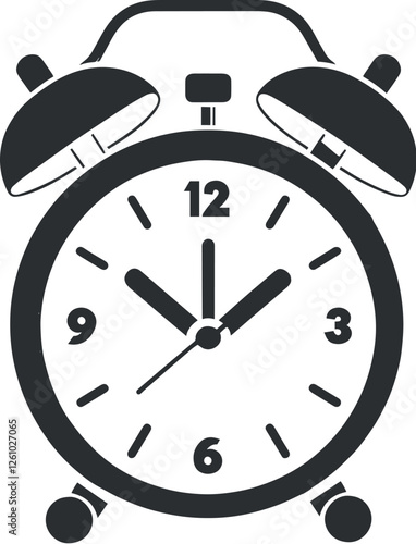 Vector illustration alarm clock icon isolated on white background.