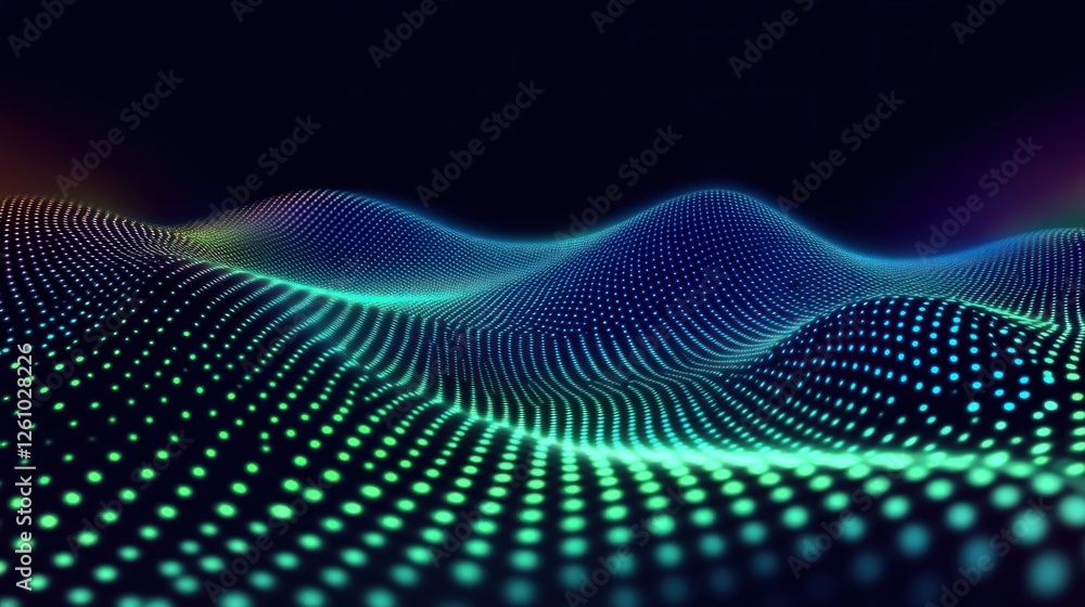 Abstract digital wave landscape; technology background Abstract digital wave landscape; technology background