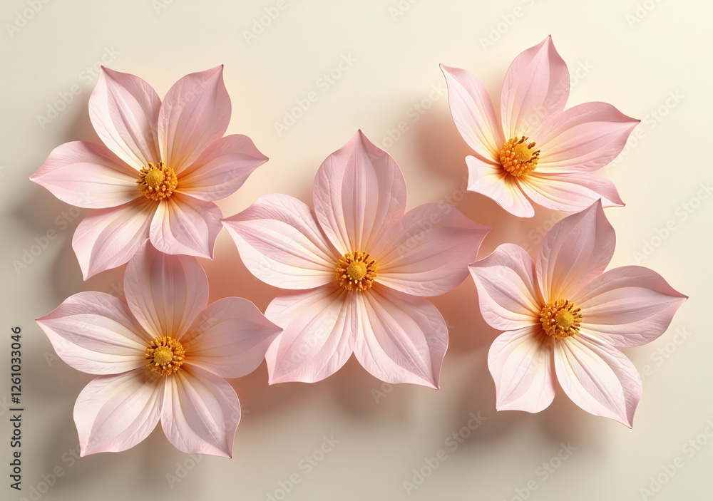 Fototapeta premium artificial flowers creamy backgrounds created generative ai