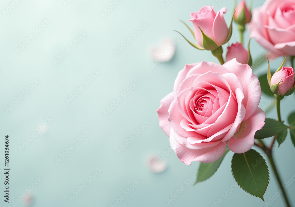 beautiful pink roses add romantic touch design realistic sakura flowers soft spa beautiful pink roses add romantic touch design realistic sakura flowers soft spa