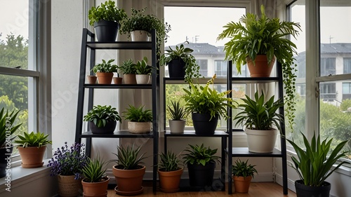 Fototapeta Naklejka Na Ścianę i Meble -  hotel room with flowers , AI Generated.