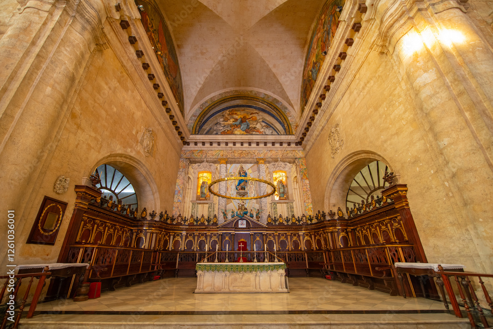 Obraz premium Havana Cathedral (Catedral de San Cristobal) is located in Plaza de la Catedral on Calle Empedrado in Old Havana (La Habana Vieja), Cuba. Old Havana is a World Heritage Site. 