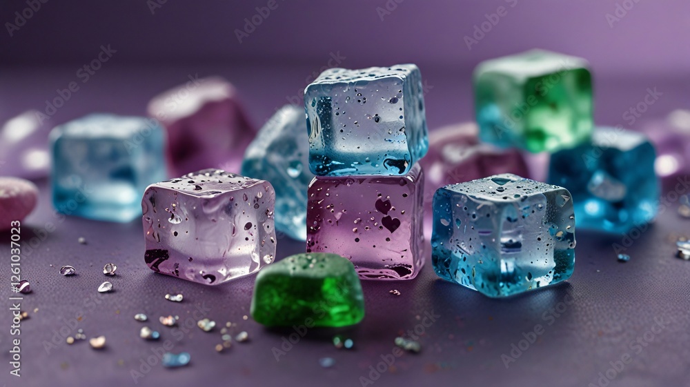 purple and green cubes , AI Generated.