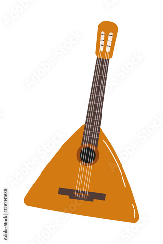 Traditional balalaika displayed in a simple, colorful design