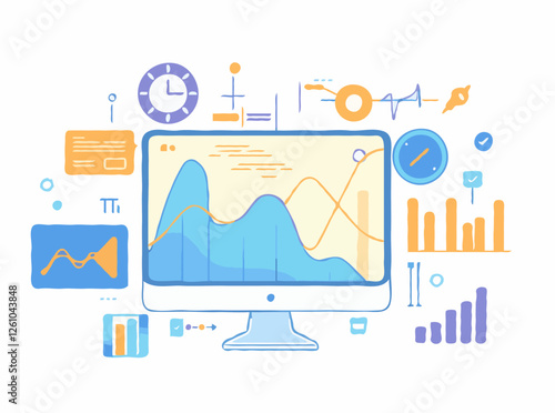 Abstract Data Visualization in Technology Theme