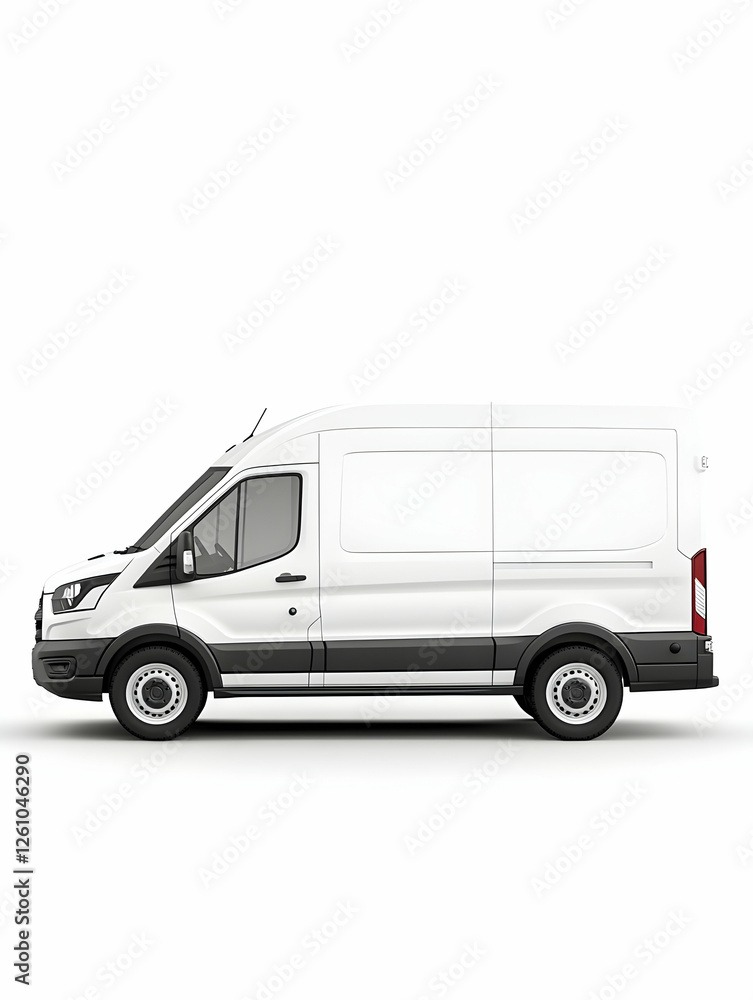 White delivery van on a plain background for transport White delivery van on a plain background for transport