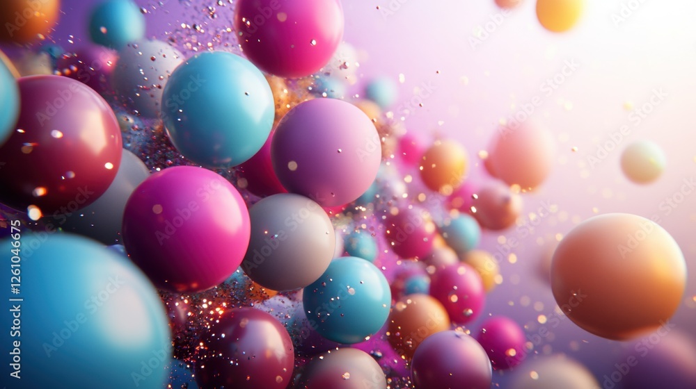 Dynamic Composition of Colorful Spheres Creating a Vibrant Abstract Background Dynamic Composition of Colorful Spheres Creating a Vibrant Abstract Background