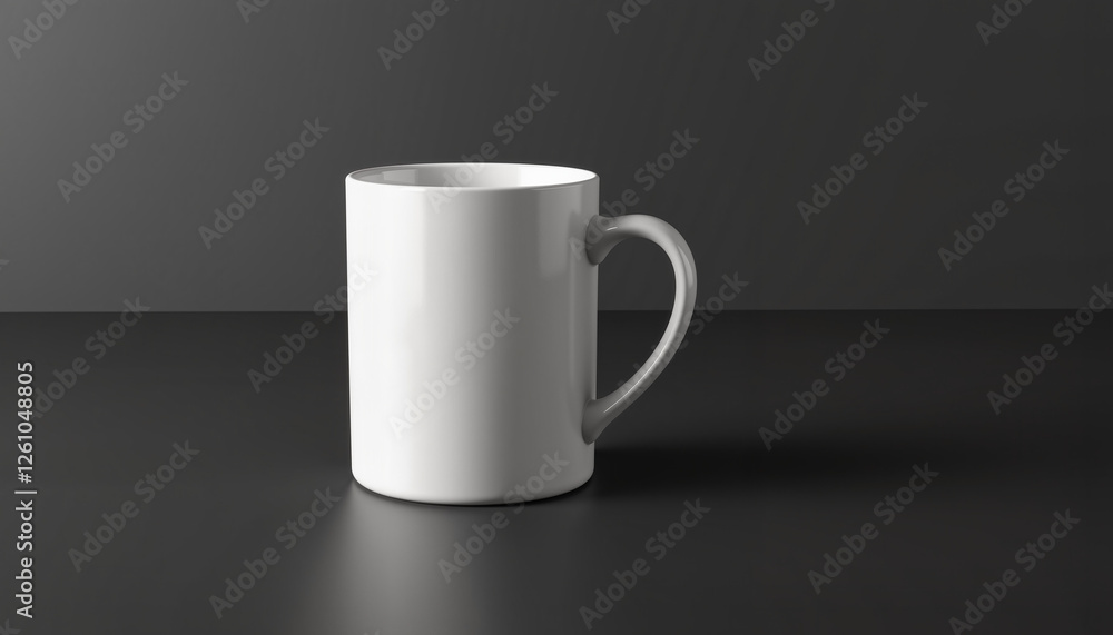 Obraz premium White ceramic mug on dark background