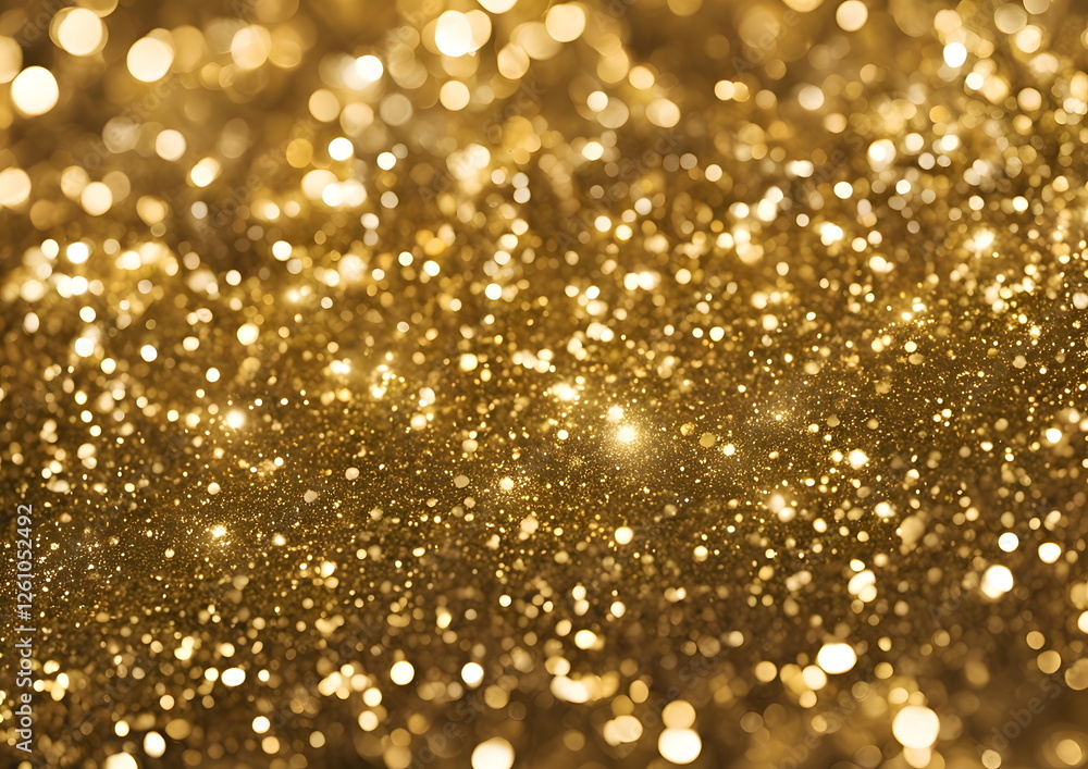 Abstract sparkling golden glitter background with radiant light effects and bokeh. Abstract sparkling golden glitter background with radiant light effects and bokeh.
