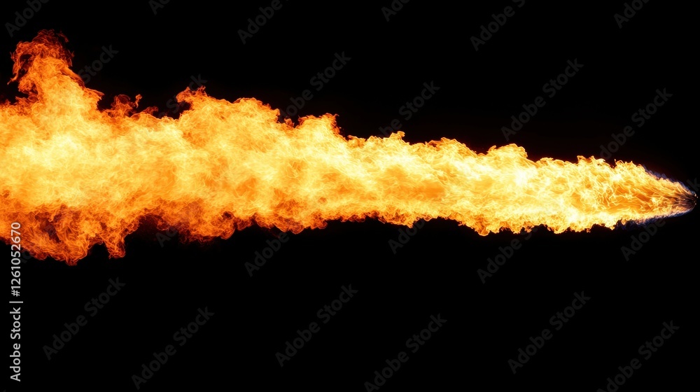 Intense Flame Spitting Fire Against a Black Background Creating a Dramatic Visual Impact Intense Flame Spitting Fire Against a Black Background Creating a Dramatic Visual Impact