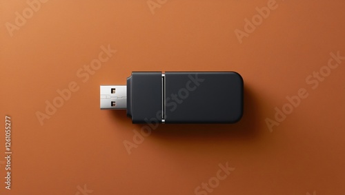Obraz na płótnie flash drive on orange background , AI Generated. w salonie