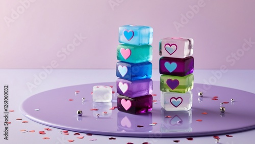 Obraz na płótnie love cubes , AI Generated. w salonie