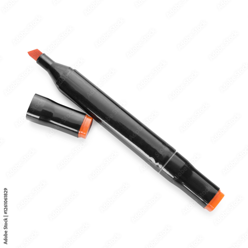 One double sided marker isolated on white, top view One double sided marker isolated on white, top view